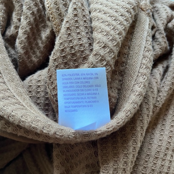 NWOT Stars Above Brown Waffle Knit Lounge Hooded Sweatshirt - Picture 11 of 11